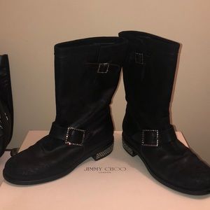 Jimmy Choo Diamond Biker Boots